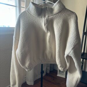 Amazon Essentials Cream Quarter-Zip Women's Sweater